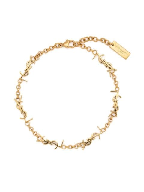 Saint Laurent logo-plaque chain bracelet