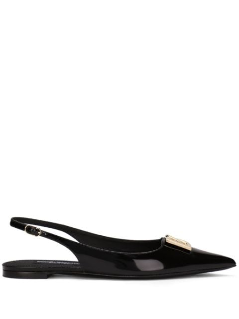 Dolce & Gabbana DG logo-plaque slingback ballerina shoes