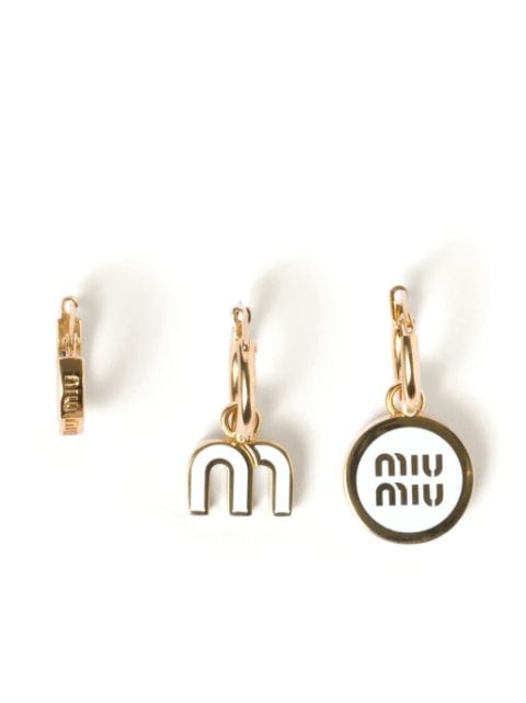 Miu Miu enamel hoop earrings (set of three)