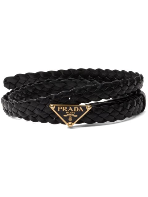 Prada braided leather belt