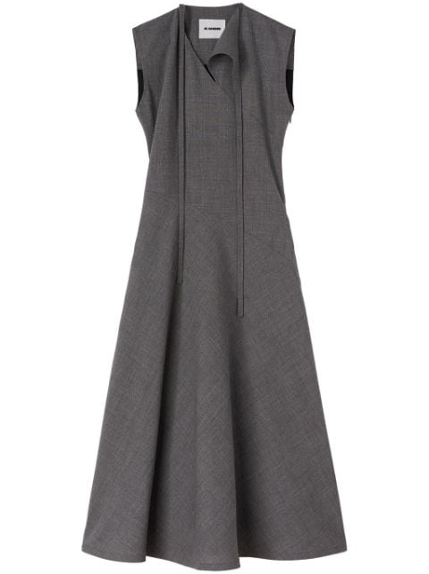 Jil Sander asymmetric virgin-wool midi dress