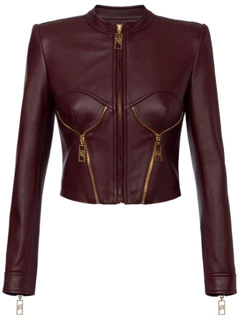 Elisabetta Franchi bustier design leather jacket