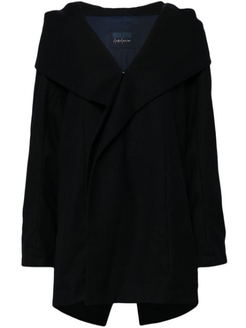 Yohji Yamamoto draped wool coat