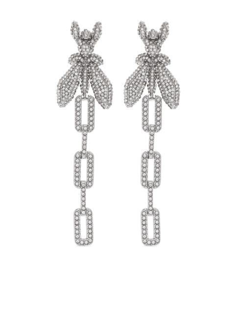 Patrizia Pepe Fly rhinestone-embellished earrings 