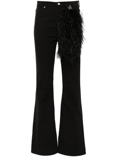 Loulou feather-detail jeans