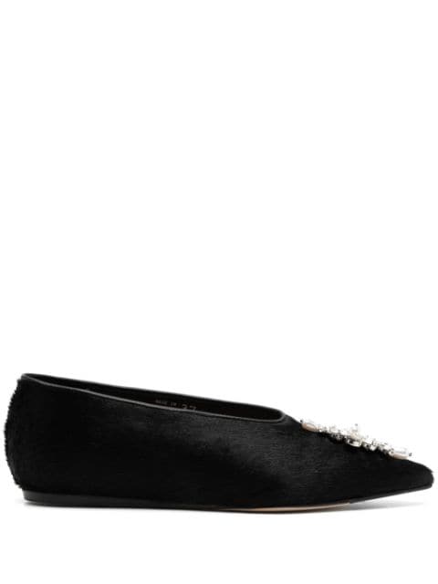 Simone Rocha embellished point toe ballerina shoes