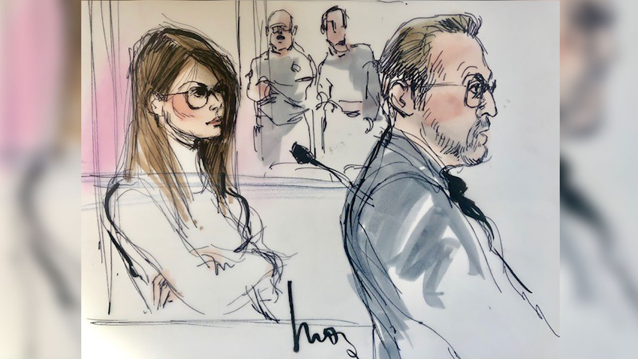 Lori Loughlin appears in a Los Angeles courtroom on Wednesday, March 13, 2019 on the college-admission bribery case.