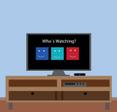 An illustration of a smart TV displaying the Netflix welcome screen with the text &quot;Who&#x27;s Watching?&quot;