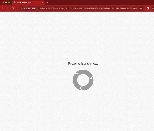 A screenshot of CroxyProxy free web proxy launching
