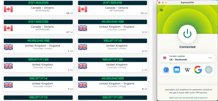 ExpressVPN kill switch test results