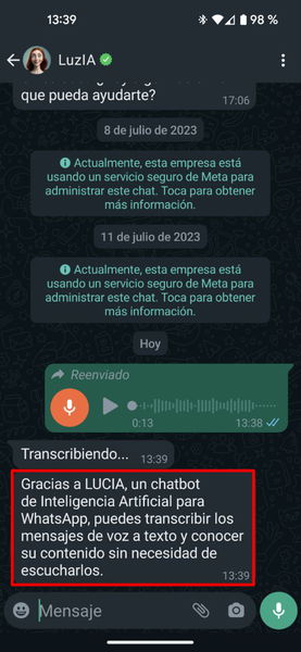 Con este sencillo truco de WhatsApp podrás conocer el contenido de las notas de voz sin escucharlas