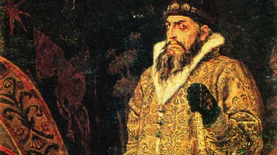 Potrait of Ivan the Terrible, Valentin Vasnetsov (1530-84), Ruler of Russia. Painting by Viktor Mihajlovic Vasnecov. (tsar, czar)