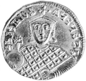 Basil I, coin, 9th century; in the British Museum.