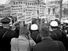 African Americans demonstrating for voting rights in front of the White House as police and others watch, March 12, 1965. One sign reads, "We demand the right to vote everywhere." Voting Rights Act, civil rights.