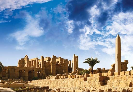 Temple ruins at Karnak, Egypt.