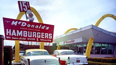 McDonald's Corporation. Franchise organizations. McDonald's store #1, Des Plaines, Illinois. McDonald's Store Museum, replica of restaurant opened by Ray Kroc, April 15, 1955. Now largest fast food chain in the United States.