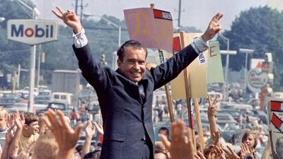 Richard M. Nixon. Richard Nixon during a 1968 campaign stop. President Nixon