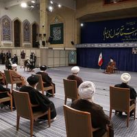 Supreme Leader Ali Khamenei at the center