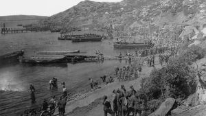 World War I: Allied troops on the Gallipoli Peninsula