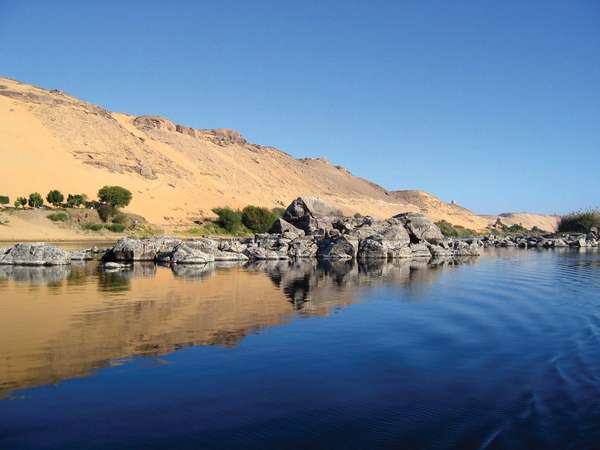 Sand dunes along the River Nile, Egypt, Africa.