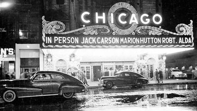 People arriving at the Chicago theater for show starring, in person, Jack Carson, Marion Hutton, and Robert Alda. By Stanley Kubrick for Look magazine, 1949. Kubrick became a staff photographer for Look magazine at age 17.