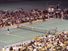 Bobby Riggs (bottom) and Billie Jean King during the "Battle of the Sexes" match at the Houston Astrodome, Texas, September 20, 1973. (tennis)