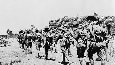 General Pershing's troops moving into Mexico in 1917 during World War I.