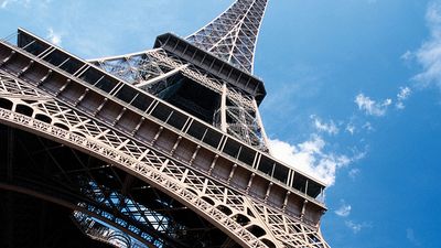 France, Paris, Eiffel Tower, low angle view