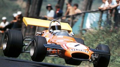 Auto racing. Formula One. F1. FIA Formula One World Championship. A race car on the track at Nurburgring, a motorsports complex in Nurburg, Rhineland-Palatinate, Germany.