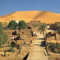 Kerzaz oasis on Wadi Saoura, western Sahara, Algeria.