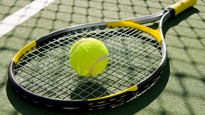 tennis racket and tennis ball