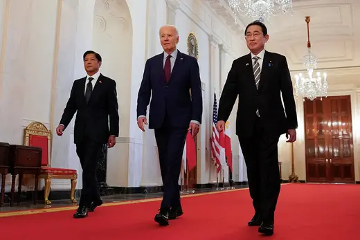 Biden meets with Japan Prime Minister Kishida and Philippine President Marcos Jr. in Washington.