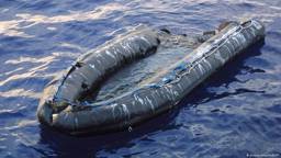 sinking dinghy in the Mediterranean Sea.