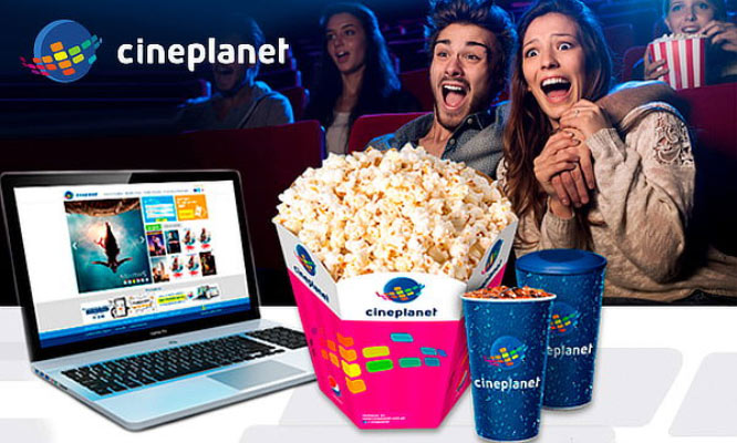 CINEPLANET: 2 entradas  2D + 2 bebidas grandes + Pop corn gigante. Lunes a Domingo