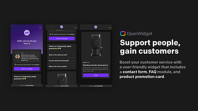 OpenWidget - free widgets for websites contact forms faq widget product reviews web widget website widgets widget