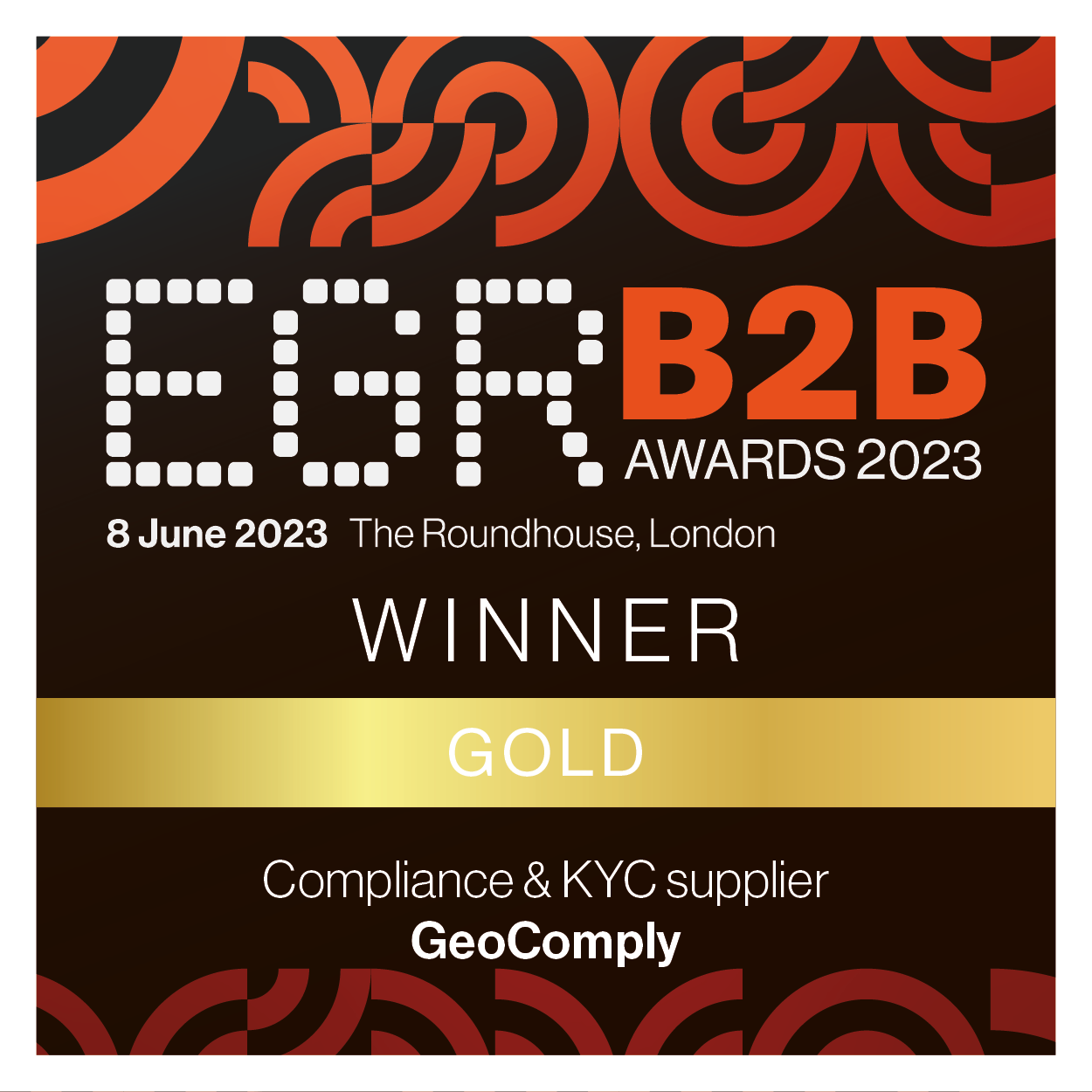 GeoComply named Compliance & KYC supplier winner - EGR B2B Awards