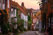 pretty seaside town with famous beach