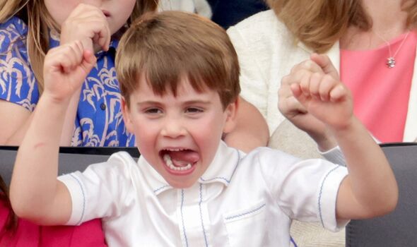 Prince Louis cheering