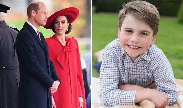 Kate louis and william smiling