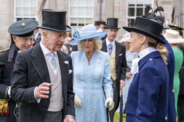 King Charles and Queen Camilla at garden party