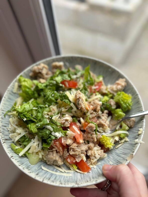 Chicken burger salad bowl