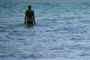 eerie Antony Gormley statues sea kent