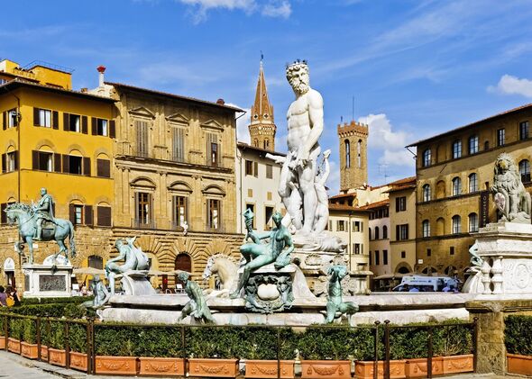 Neptun Fountain on Piazza della Signoria in Florence