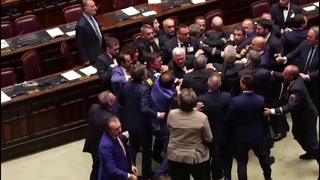 Brawl breaks out in Italian parliament over local government bill