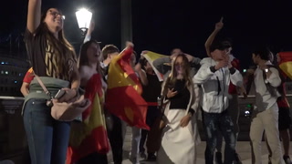 Spain fans celebrate Euros victory in London’s Trafalgar Square
