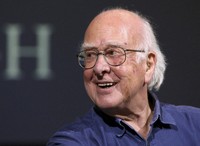 Britain's Professor Peter Higgs smiles during a press conference in Edinburgh, Scotland, on Oct. 11, 2013. (AP Photo/Scott Heppell, File)