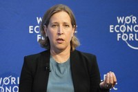 FILE - YouTube CEO Susan Wojcicki speaks during a conversation at the World Economic Forum in Davos, Switzerland, on May 24, 2022. (AP Photo/Markus Schreiber)