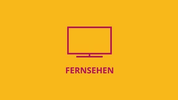 Icon eines Fernsehgeräts auf gelbem Grund