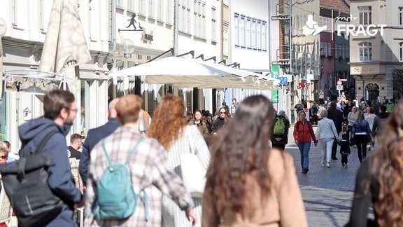 Erfurt, die Innenstadt ist bei bestem Wetter