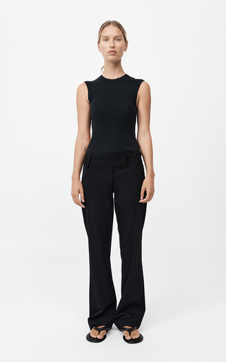 Low-Rise Stretch-Wool Flare Pants